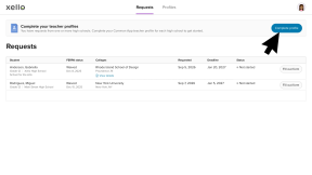 Click to enlarge External referrer requests tab, the cursor is clicking Complete profile